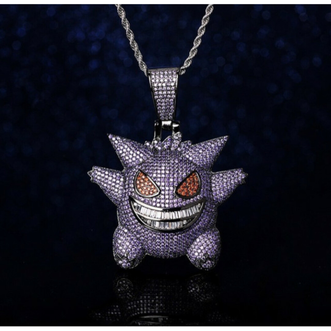 【新品未使用】ポケモン ゲンガー ネックレス　紫　プリンプリン レディースのアクセサリー(ネックレス)の商品写真