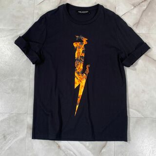 ニールバレット(NEIL BARRETT)のニールバレット　20SS フレイムデザインサンダーボルトTシャツ　ブラック　M(Tシャツ/カットソー(半袖/袖なし))