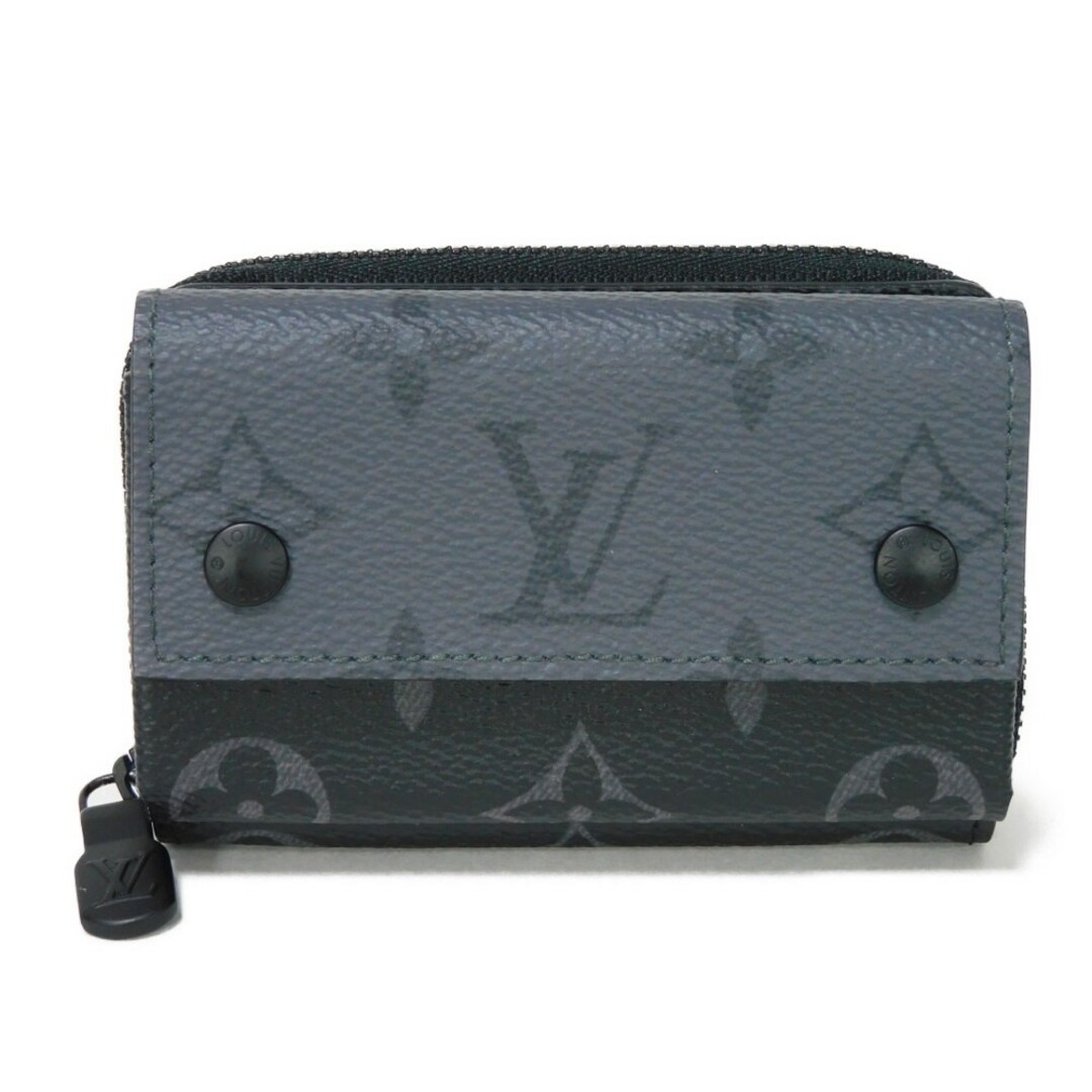 LOUIS VUITTON(ルイヴィトン)のLOUIS VUITTON ルイ・ヴィトン ジッピー オーガナイザー LVロゴ フラワー ブラック グレー RFID ICチップ 現行 未使用 ラウンドファスナー モノグラム エクリプス リバース ノワール コインケース M82771 メンズのファッション小物(コインケース/小銭入れ)の商品写真