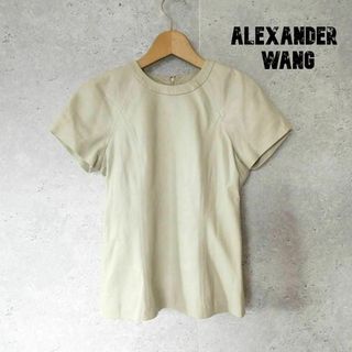 Alexander Wang - 良品 Alexander Wang レザー クルーネック 半袖 カットソー