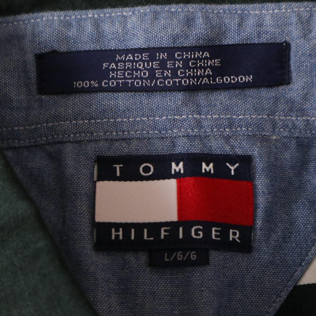 TOMMY HILFIGER(トミーヒルフィガー)のトミーヒルフィガー 90s ストライプ 刺繍ロゴ ボタンダウン 半袖シャツ メンズのトップス(シャツ)の商品写真