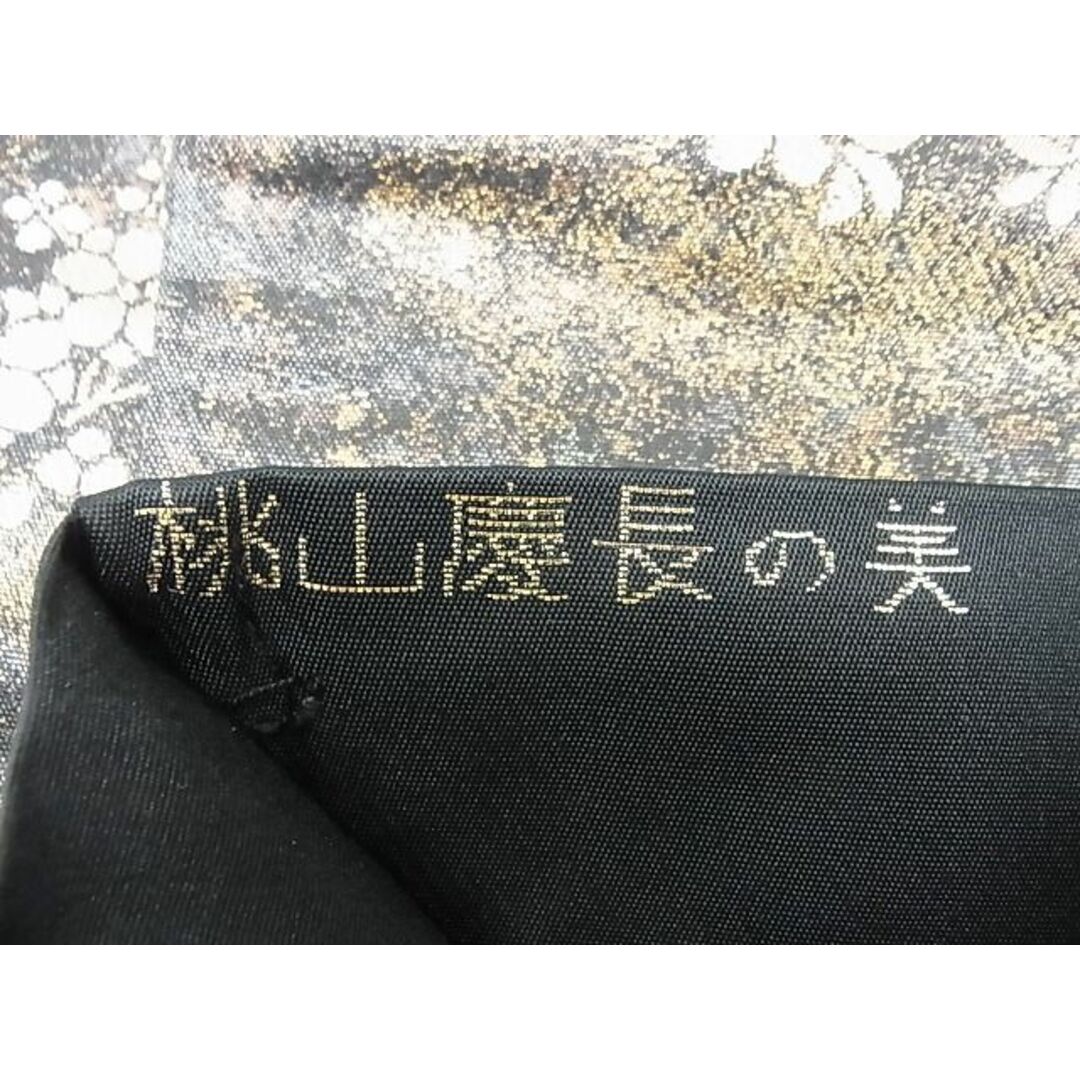 平和屋野田店■六通柄袋帯　唐織　桃山慶長の美　黒地　金糸　逸品　n-gt3919 レディースの水着/浴衣(帯)の商品写真