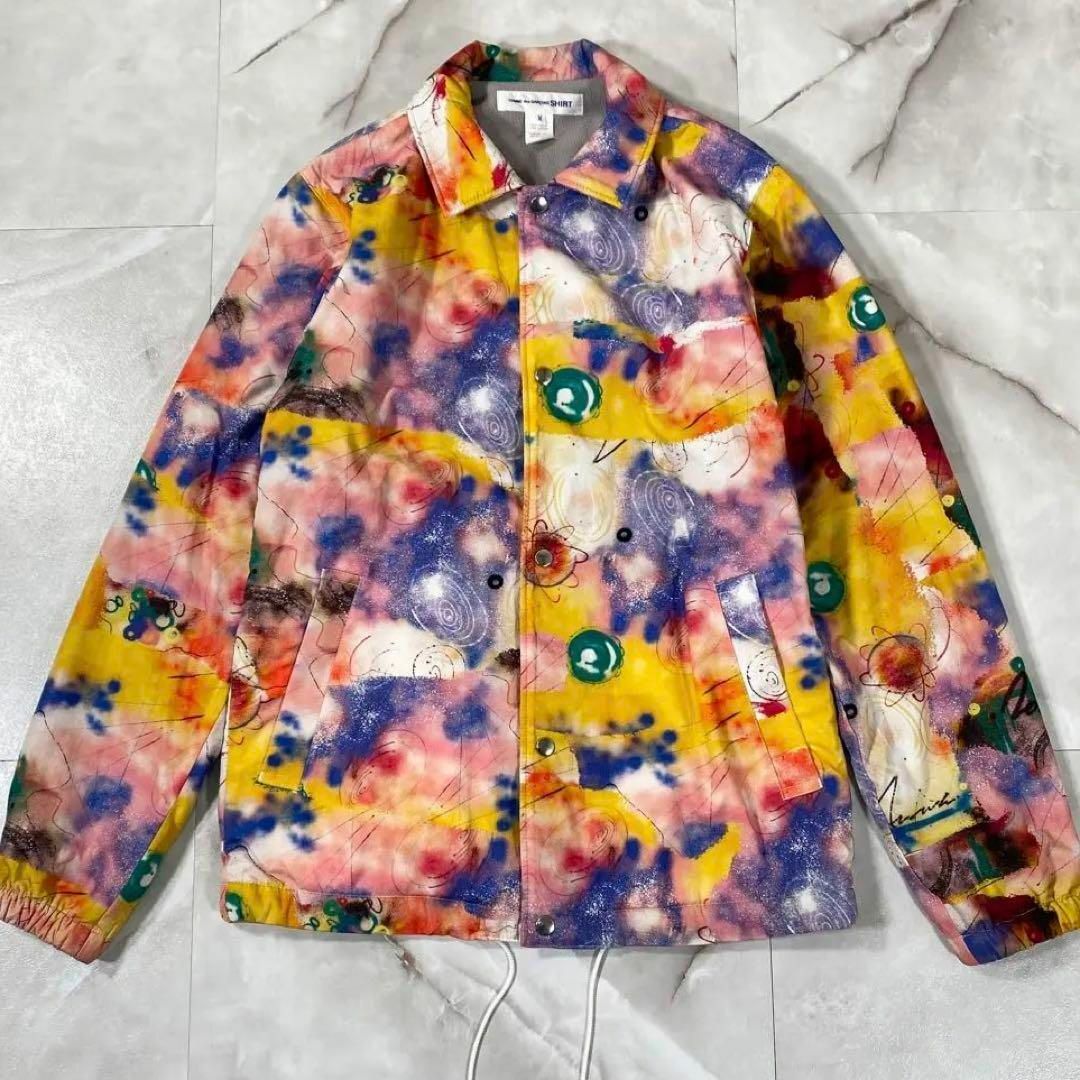 COMME des GARCONS SHIRT(コムデギャルソンシャツ)のコムデギャルソンシャツ　20AWタイダイペイントコーチジャケット　マルチカラーM メンズのジャケット/アウター(カバーオール)の商品写真