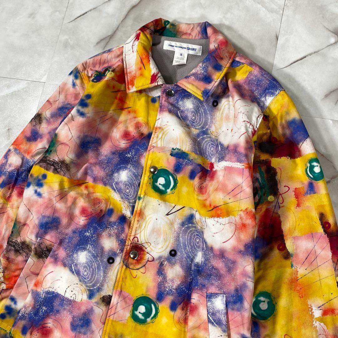 COMME des GARCONS SHIRT(コムデギャルソンシャツ)のコムデギャルソンシャツ　20AWタイダイペイントコーチジャケット　マルチカラーM メンズのジャケット/アウター(カバーオール)の商品写真