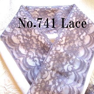 No.741♪レース半襟♪淡いパーブルレース♪ハンドメイド半衿(和装小物)