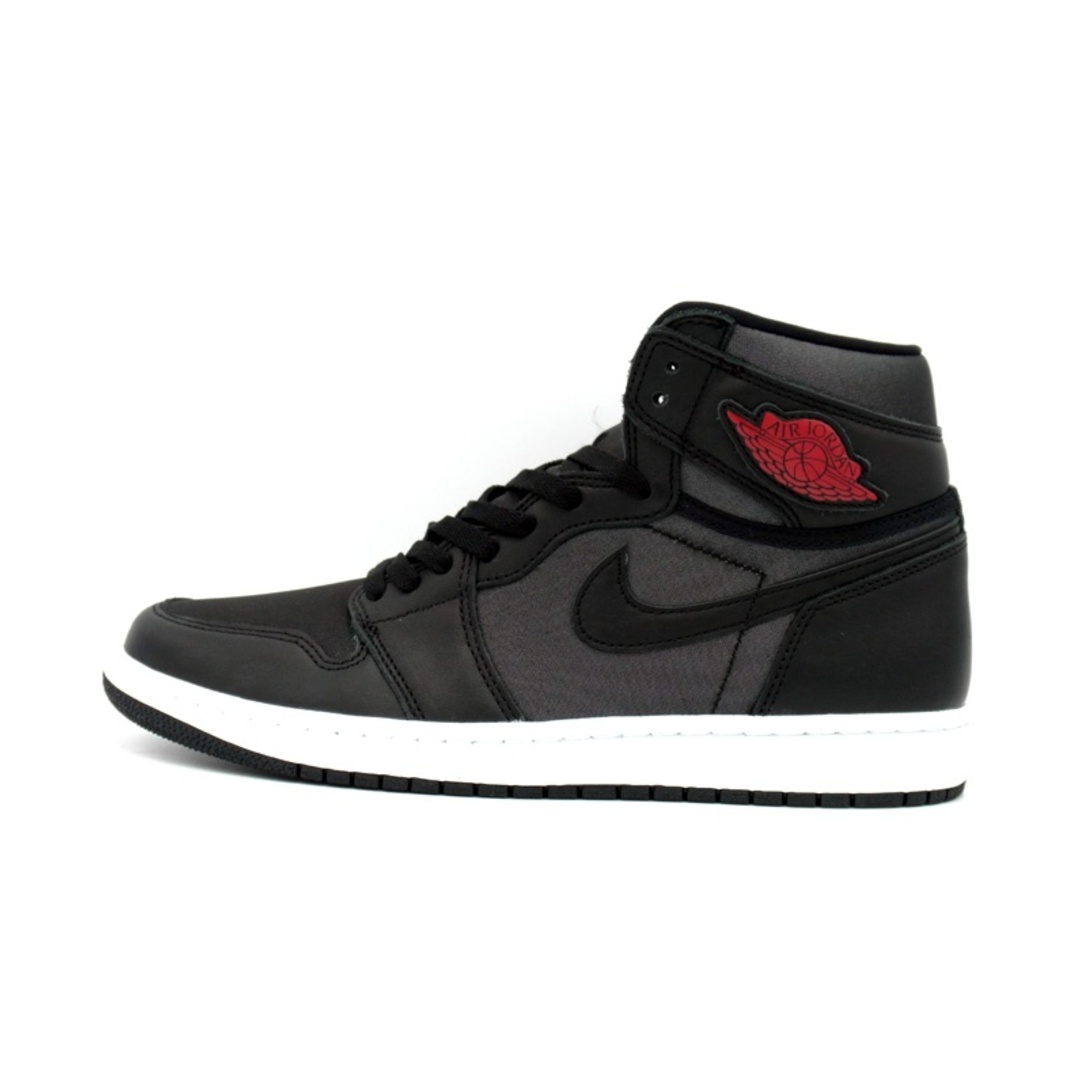 NIKE(ナイキ)のナイキ NIKE ■ 【 AIR JORDAN 1 RETRO HIGH OG Black Metallic Silver Gym Red 555088 060 】 エア ジョーダン 1 ハイ サテン ブラック スニーカー f21360 メンズの靴/シューズ(スニーカー)の商品写真