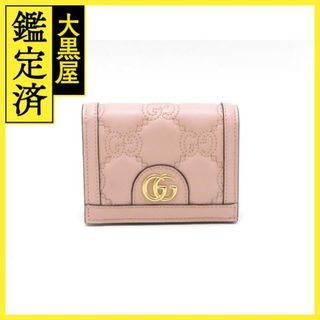 グッチ(Gucci)のGUCCI　GGマトラッセ　カードケース　ウォレット　ピンク　レザー【430】(財布)