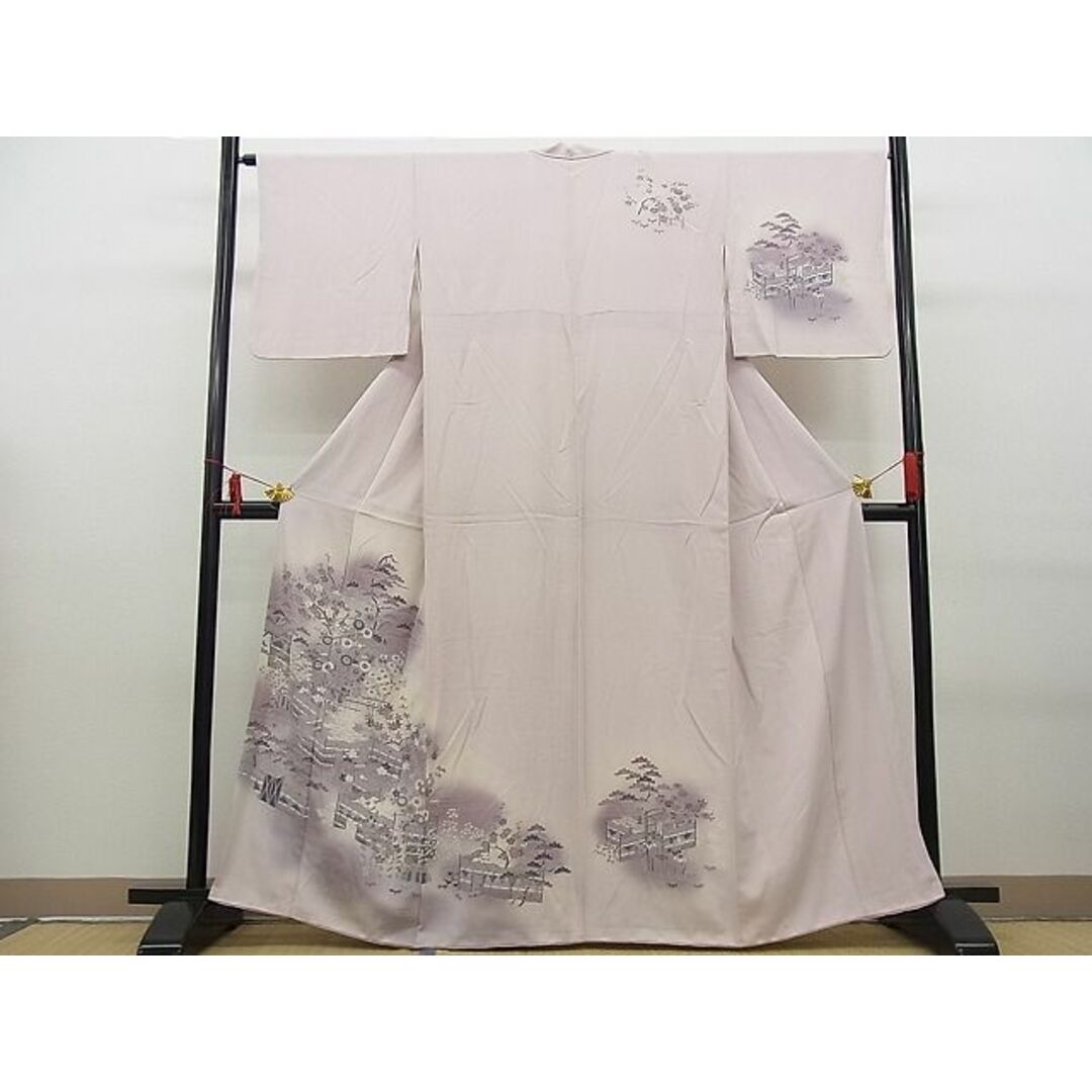 平和屋野田店■訪問着　松竹梅　エ霞風景花文　暈し染め　逸品　n-fw6062 レディースの水着/浴衣(着物)の商品写真