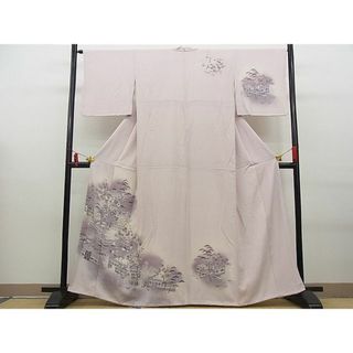 平和屋野田店■訪問着　松竹梅　エ霞風景花文　暈し染め　逸品　n-fw6062(着物)