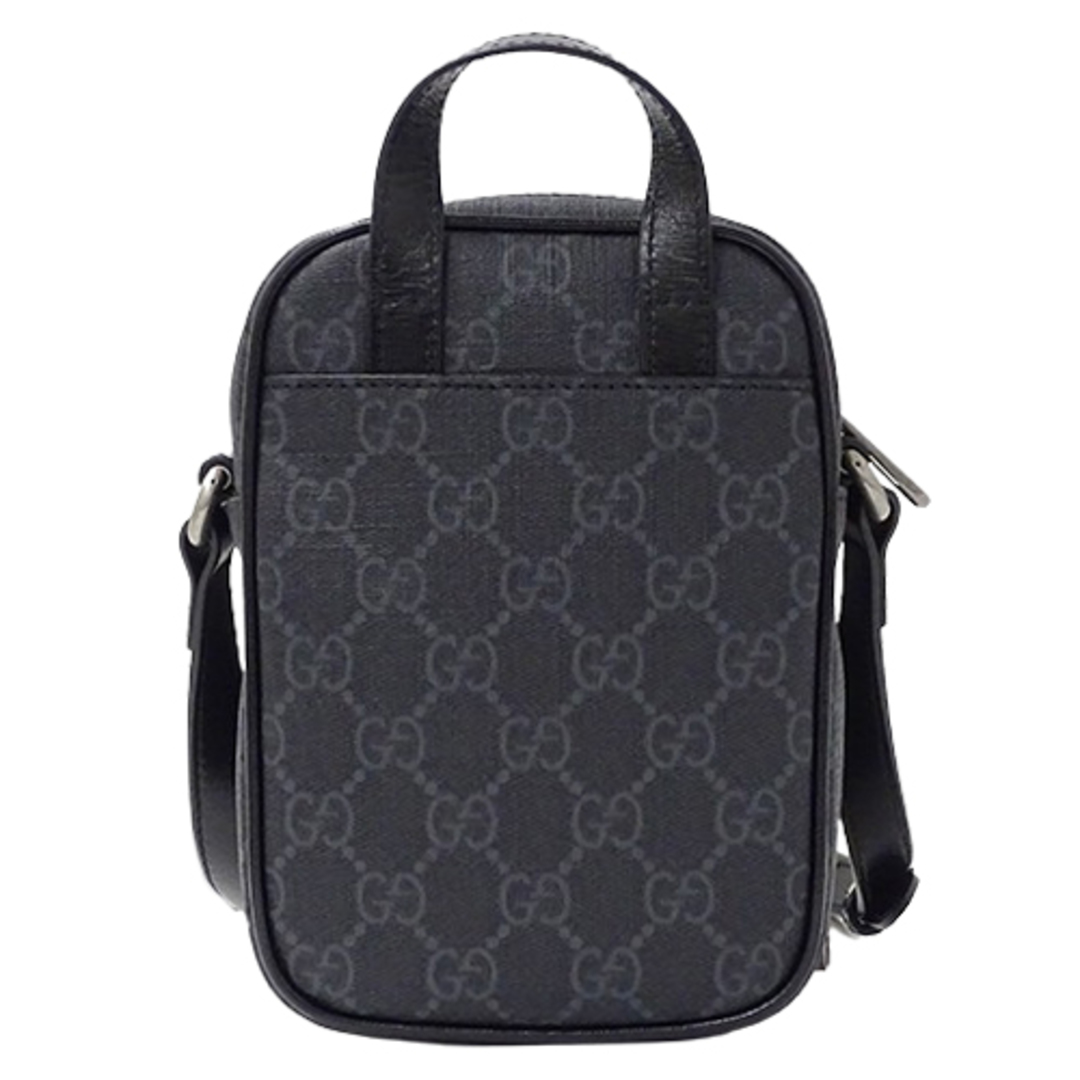 Gucci(グッチ)のグッチ GUCCI バッグ メンズ ブランド ショルダーバッグ GGスプリーム ブラック 672952 黒 コンパクト ミニバッグ 斜め掛け おしゃれ 【中古】 メンズのバッグ(ショルダーバッグ)の商品写真