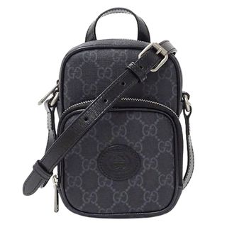 グッチ(Gucci)のグッチ GUCCI バッグ メンズ ブランド ショルダーバッグ GGスプリーム ブラック 672952 黒 コンパクト ミニバッグ 斜め掛け おしゃれ 【中古】(ショルダーバッグ)