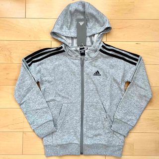 アディダス(adidas)のアディダス adidas ジップパーカー 灰色 キッズ 140cm ☆新品未使用(ジャケット/上着)