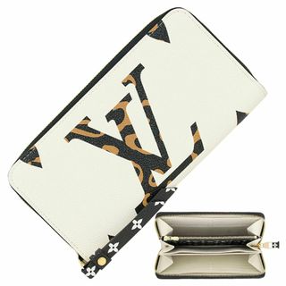 ルイヴィトン(LOUIS VUITTON)のルイヴィトン ラウンドファスナー 長財布 ウォレット レディース LVジャングル ベージュ ブラック 未使用 10016(財布)