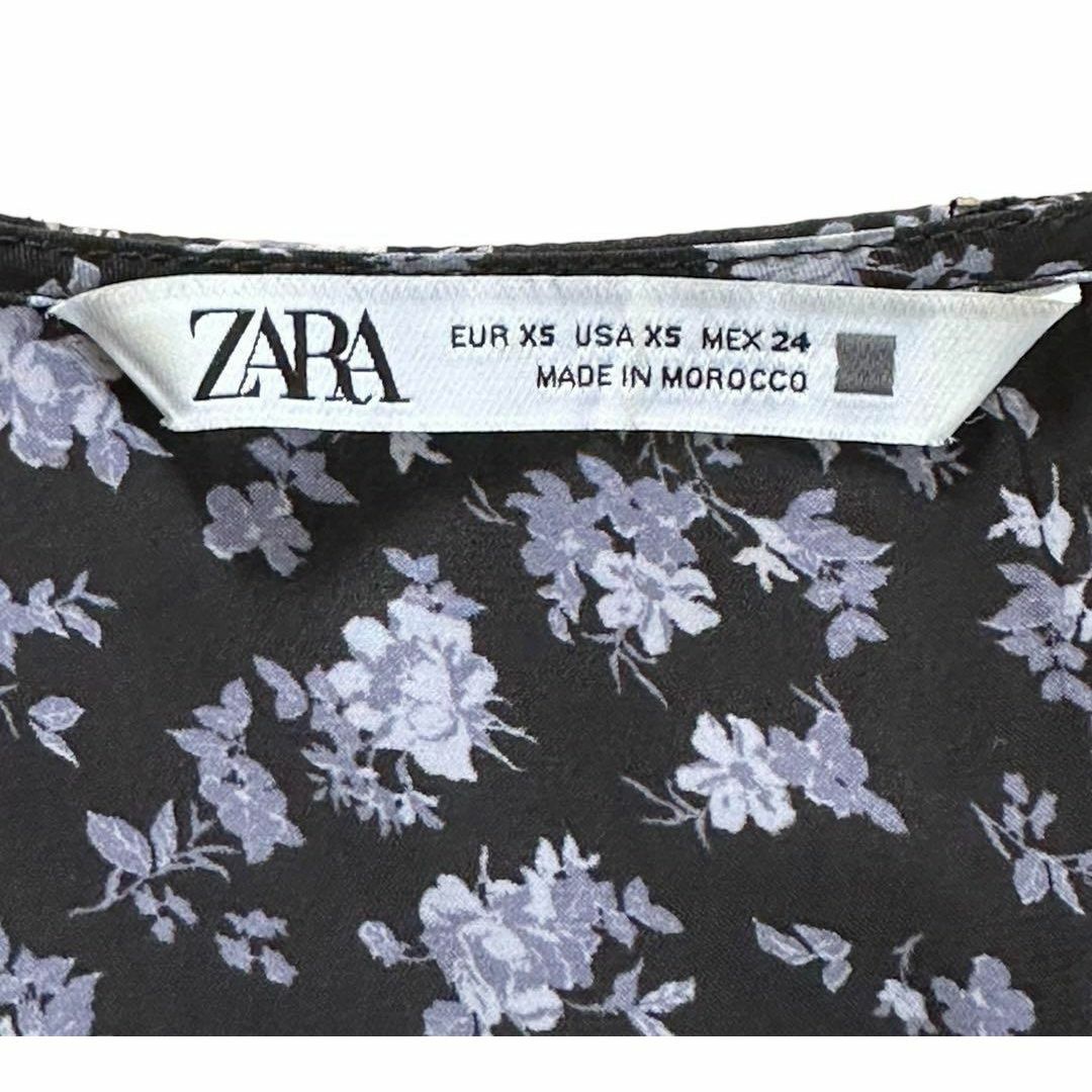 ZARA(ザラ)のZARA　ザラ　カシュクール　花柄ワンピース　サテン　XS レディースのワンピース(ロングワンピース/マキシワンピース)の商品写真