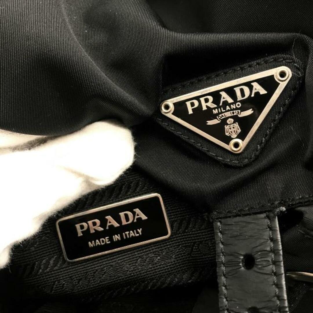 PRADA(プラダ)の良品 PRADA プラダ テスート ナイロン 三角 ロゴ 金具 リュック バッグ パック ブラック k1599 レディースのバッグ(リュック/バックパック)の商品写真