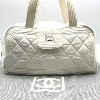 シャネル(CHANEL)のCHANEL シャネル ココマーク マトラッセ スポーツライン ナイロン ハンド ミニ ボストン バッグ ホワイト 良品 ga2642(ハンドバッグ)