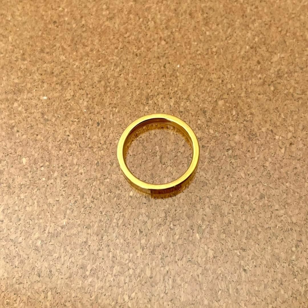 アレルギー対応◎平打ち4mmゴールドリング　指輪 レディースのアクセサリー(リング(指輪))の商品写真