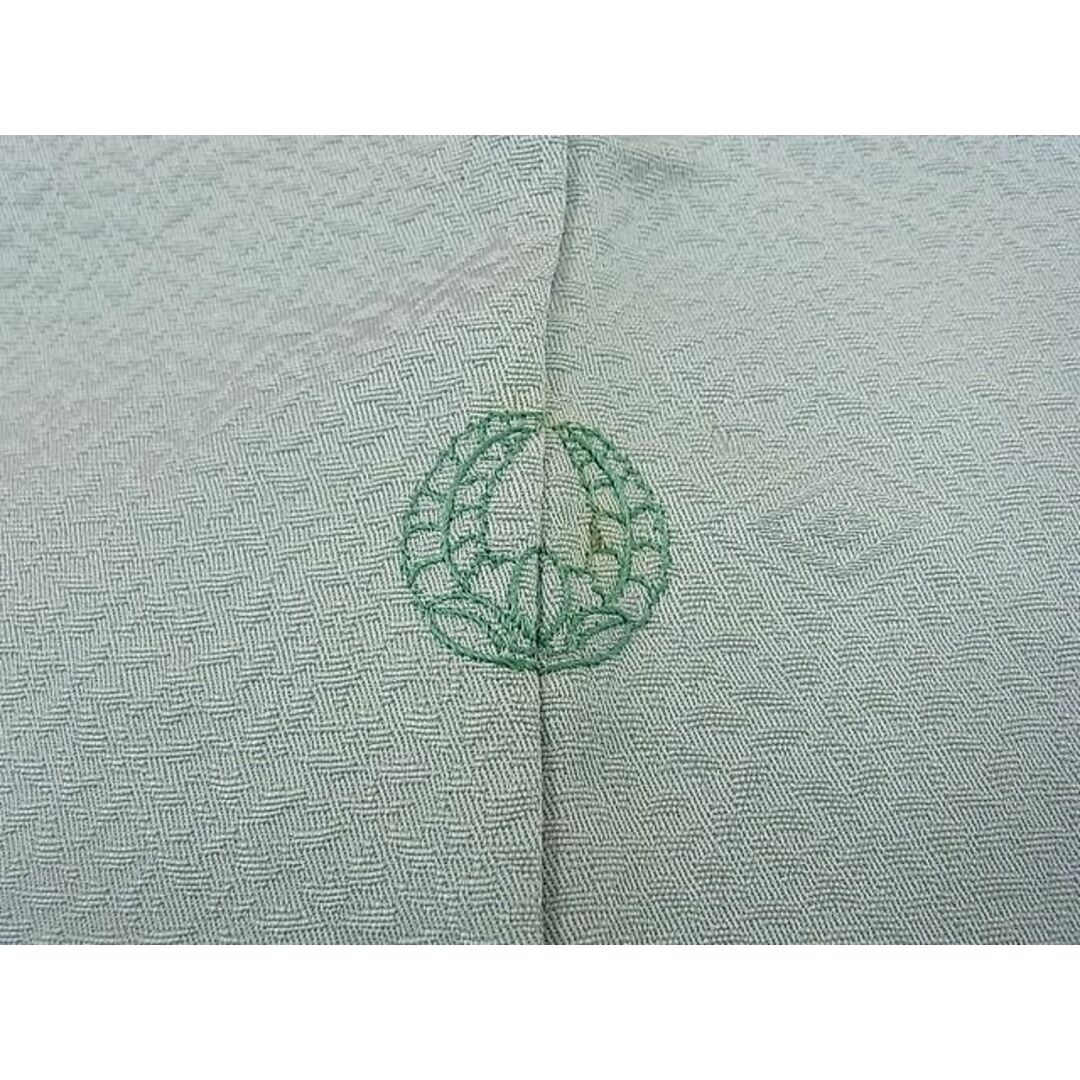 平和屋野田店■上質な色無地　菱形地紋　白緑色　逸品　n-yt0916 レディースの水着/浴衣(着物)の商品写真
