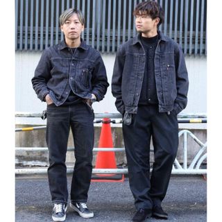 リーバイス(Levi's)のLevi′s 先染め Right-on ブラックデニムジャケット 対戦モデル(Gジャン/デニムジャケット)