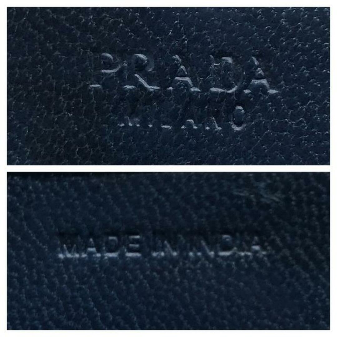 PRADA(プラダ)の良品 PRADA プラダ ロゴ 金具 レザー 2WAY ショルダー バッグ ウォレット ブルー a2895 レディースのバッグ(ショルダーバッグ)の商品写真