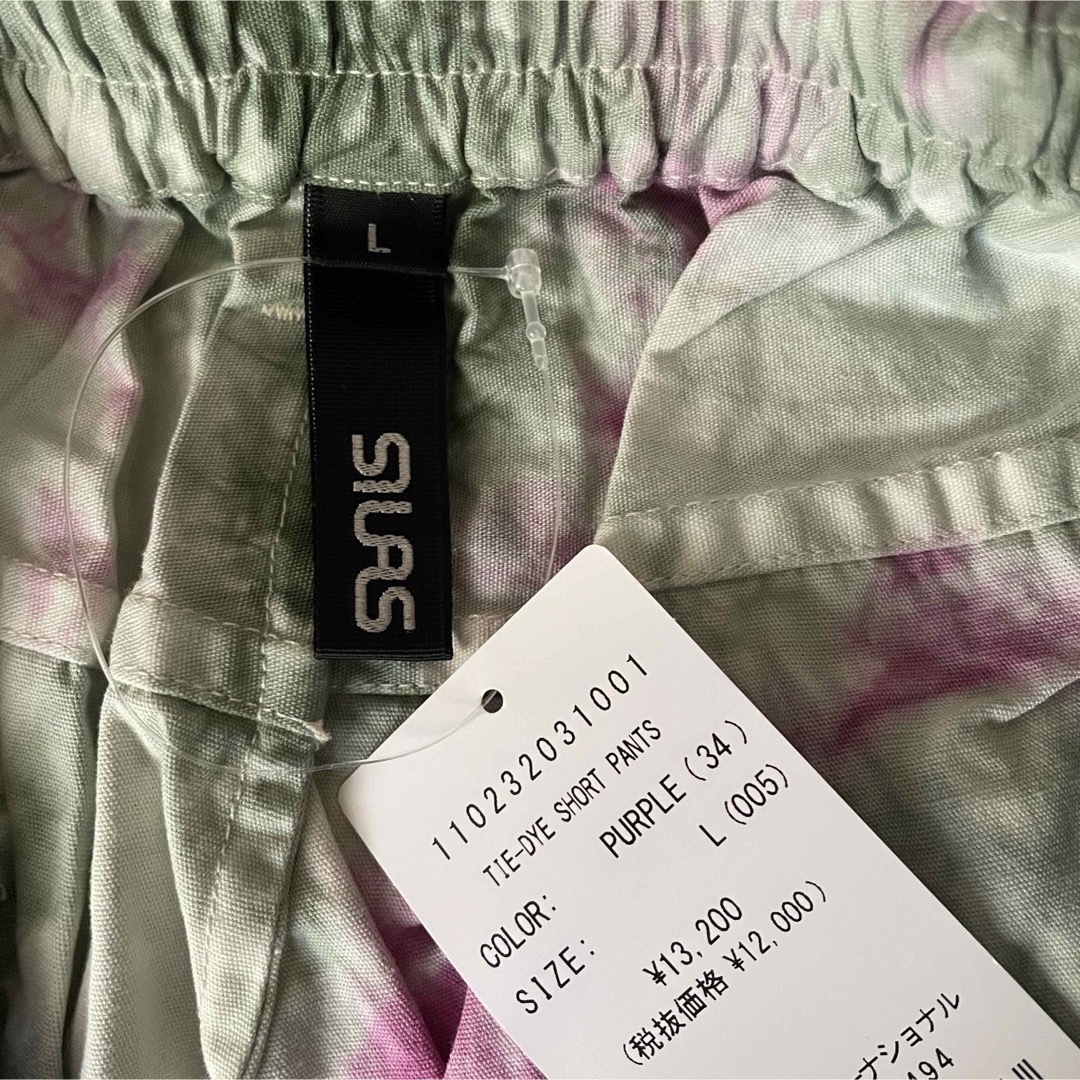 SILAS(サイラス)の新品タグ付き SILAS サイラス TIE-DYE ショートパンツ パープル L メンズのパンツ(ショートパンツ)の商品写真