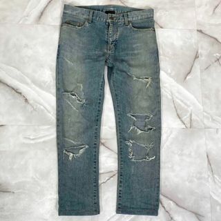 サンローラン(Saint Laurent)のサンローランパリ　エディ期　15AW デストロイクラッシュデニム　ブルー　30(デニム/ジーンズ)