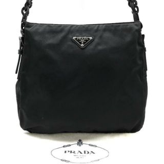 プラダ(PRADA)の良品 PRADA プラダ テスート ナイロン ロゴプレート チェーン ショルダー バッグ ブラック k1621(ショルダーバッグ)