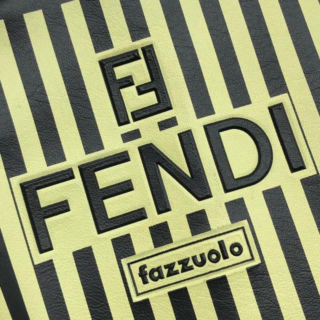 Ferragamo(フェラガモ)の美品 FENDI フェンディ ロゴ ペカン柄 ラバー レザー ロープハンドル ミニ ハンド バッグ ブラック a2935 レディースのバッグ(ショルダーバッグ)の商品写真