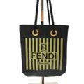 美品 FENDI フェンディ ロゴ ペカン柄 ラバー レザー ロープハンドル ミ