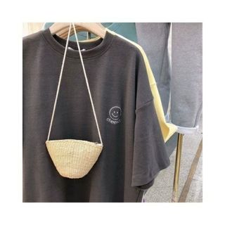 【人気商品】 半袖　Tシャツ　ビッグT　グレー　シンプル　オーバーサイズ　女性用(Tシャツ(半袖/袖なし))