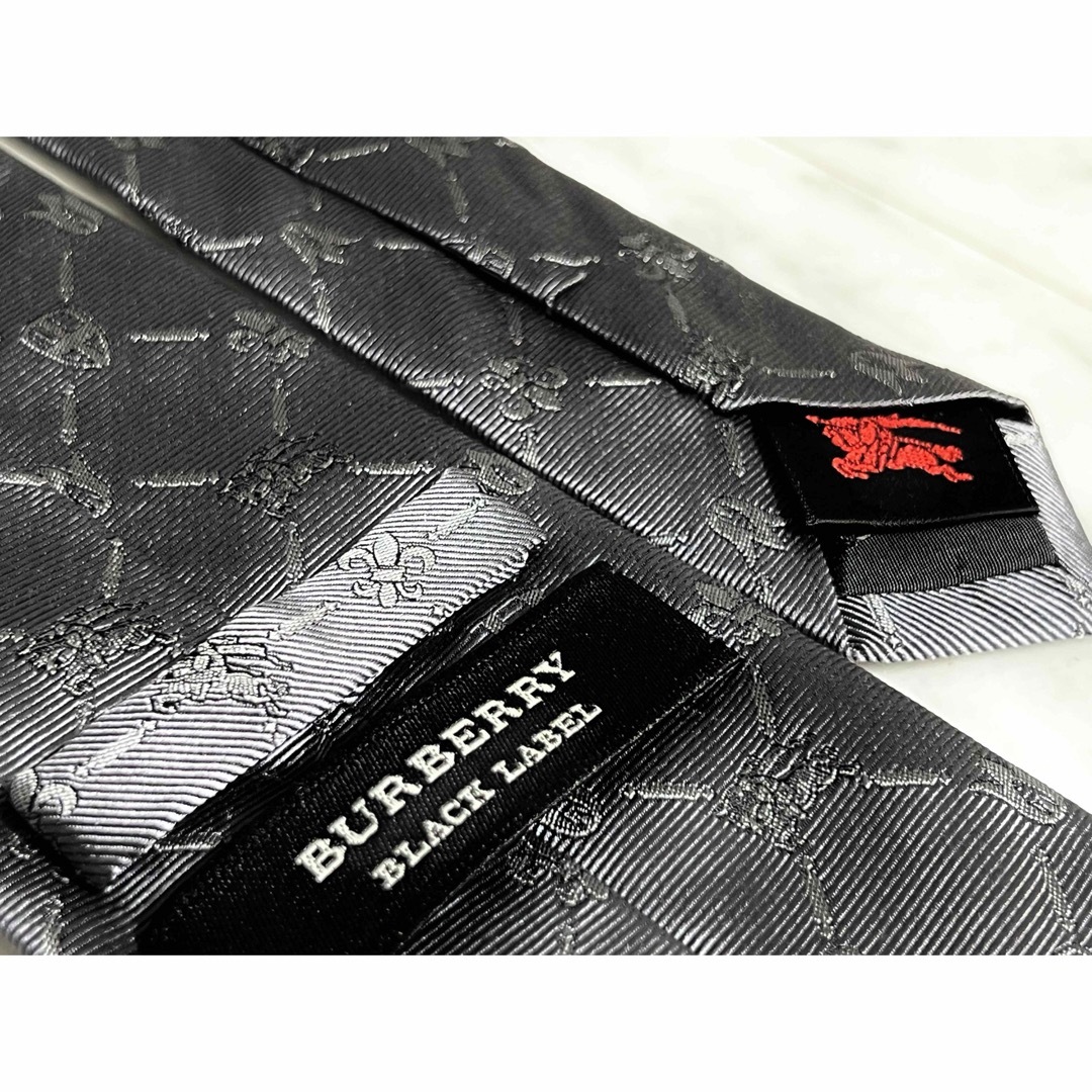 BURBERRY BLACK LABEL(バーバリーブラックレーベル)の超希少 BURBERRY BLACK LABEL グレー モノグラム メンズのファッション小物(ネクタイ)の商品写真