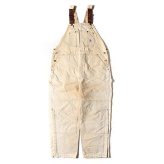 カーハート(carhartt)のCarhartt カーハート サイズ:詳細参照(W40位) 90～00s 裏地キルティング ブラウンダック ダブルニー ペインター オーバーオール ブラウン 古着 ボトムス ズボン【メンズ】【中古】(サロペット/オーバーオール)