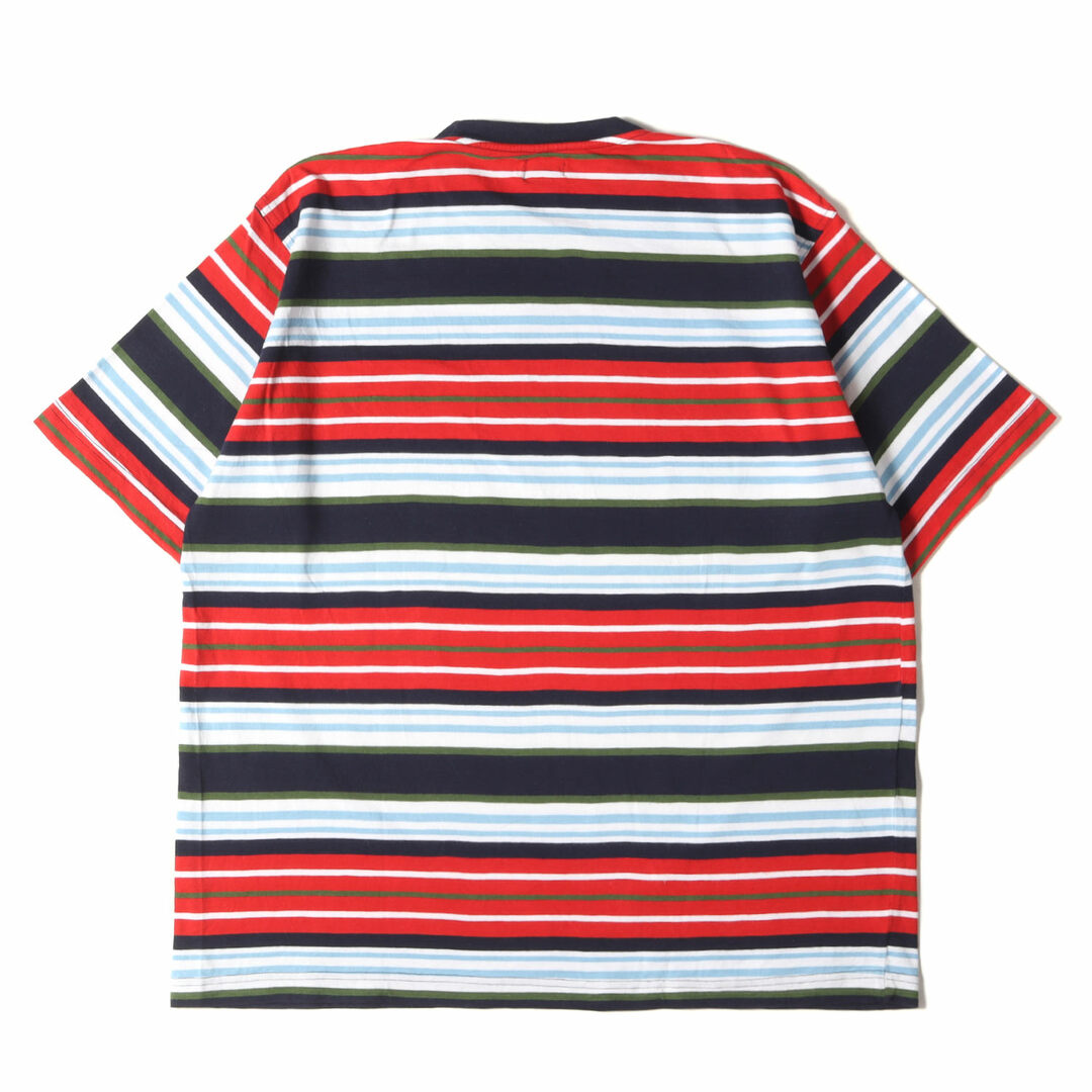 STUSSY(ステューシー)のSTUSSY ステューシー Tシャツ サイズ:L 00s ストックロゴ ボーダー クルーネック 半袖Tシャツ レッド ネイビー 00年代 アーカイブ トップス カットソー【メンズ】【中古】 メンズのトップス(Tシャツ/カットソー(半袖/袖なし))の商品写真