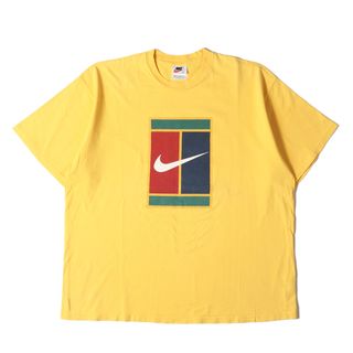 NIKE / vintage ナイキ ヴィンテージ Tシャツ サイズ:L 90s テニスコート グラフィック クルーネック 半袖Tシャツ イエロー 90年代 古着 トップス カットソー【メンズ】【中古】(Tシャツ/カットソー(半袖/袖なし))