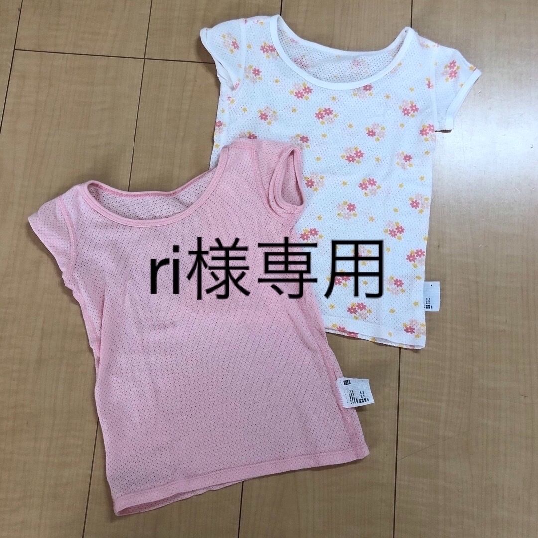 UNIQLO(ユニクロ)の半袖4枚　袖なし3枚 キッズ/ベビー/マタニティのキッズ服女の子用(90cm~)(下着)の商品写真