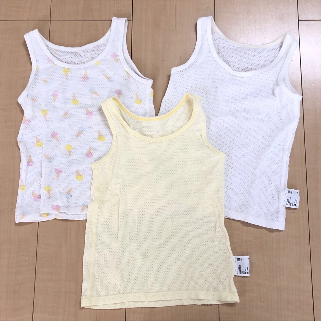 UNIQLO(ユニクロ)の半袖4枚　袖なし3枚 キッズ/ベビー/マタニティのキッズ服女の子用(90cm~)(下着)の商品写真