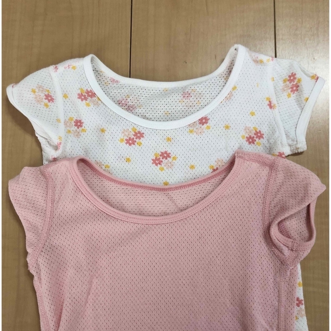 UNIQLO(ユニクロ)の半袖4枚　袖なし3枚 キッズ/ベビー/マタニティのキッズ服女の子用(90cm~)(下着)の商品写真