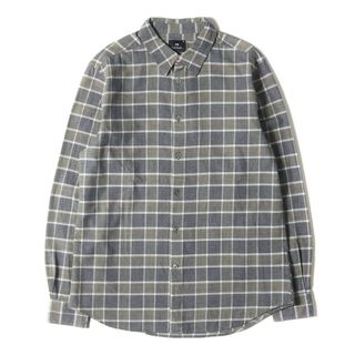 ポールスミス(Paul Smith)の美品 Paul Smith ポールスミス シャツ サイズ:M ルチカラー チェック ソフトフランネル 長袖シャツ スポーツストライプ PS グレー ホワイト マルチカラー 日本製 トップス カジュアルシャツ【メンズ】【中古】(シャツ)