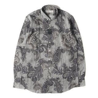 エトロ(ETRO)の新品 ETRO エトロ シャツ サイズ:L ペイズリー グレンチェック ジャージー ドレスシャツ 142-13190-5728 長袖 総柄 ホワイト マルチカラー イタリア製 トップス カジュアルシャツ【メンズ】(シャツ)