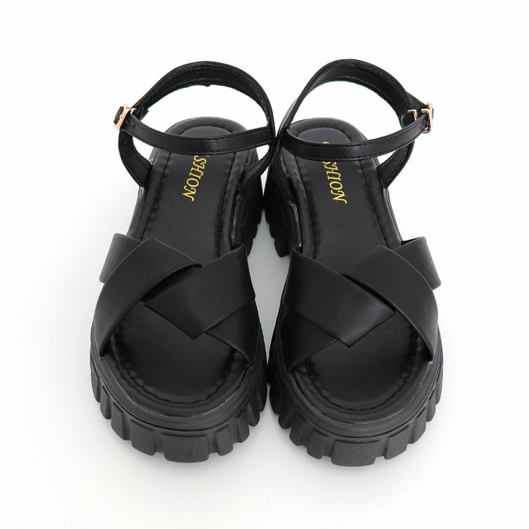 厚底サンダル レディース 韓国 夏 ヒール:約4.5cm ボリューム 太ヒール レディースの靴/シューズ(サンダル)の商品写真