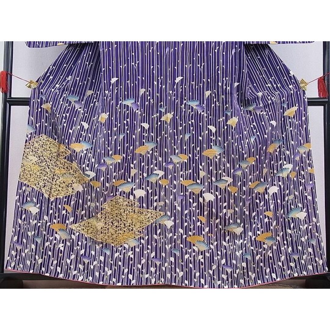 平和屋野田店■訪問着　駒刺繍　松皮菱草花文　金彩　三越扱い　逸品　n-gh6290 レディースの水着/浴衣(着物)の商品写真