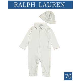 ラルフローレン(Ralph Lauren)の◆RALPH LAUREN/ラルフローレン ロンパース 帽子 size70(カバーオール)
