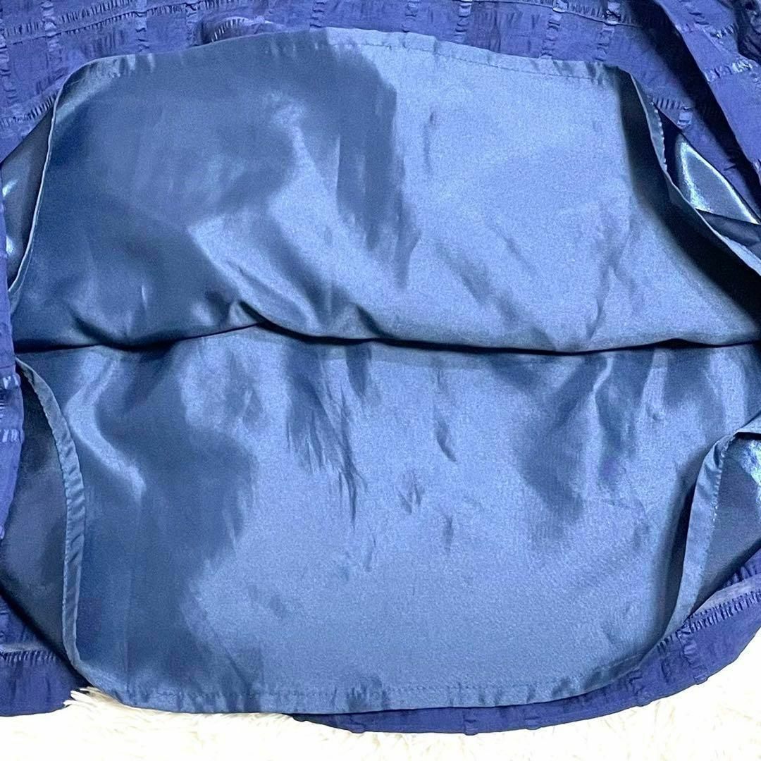 NATURAL BEAUTY BASIC(ナチュラルビューティーベーシック)のナチュラルビューティーベーシック　シアサッカーチェックフレアスカート　ブルー レディースのスカート(ひざ丈スカート)の商品写真