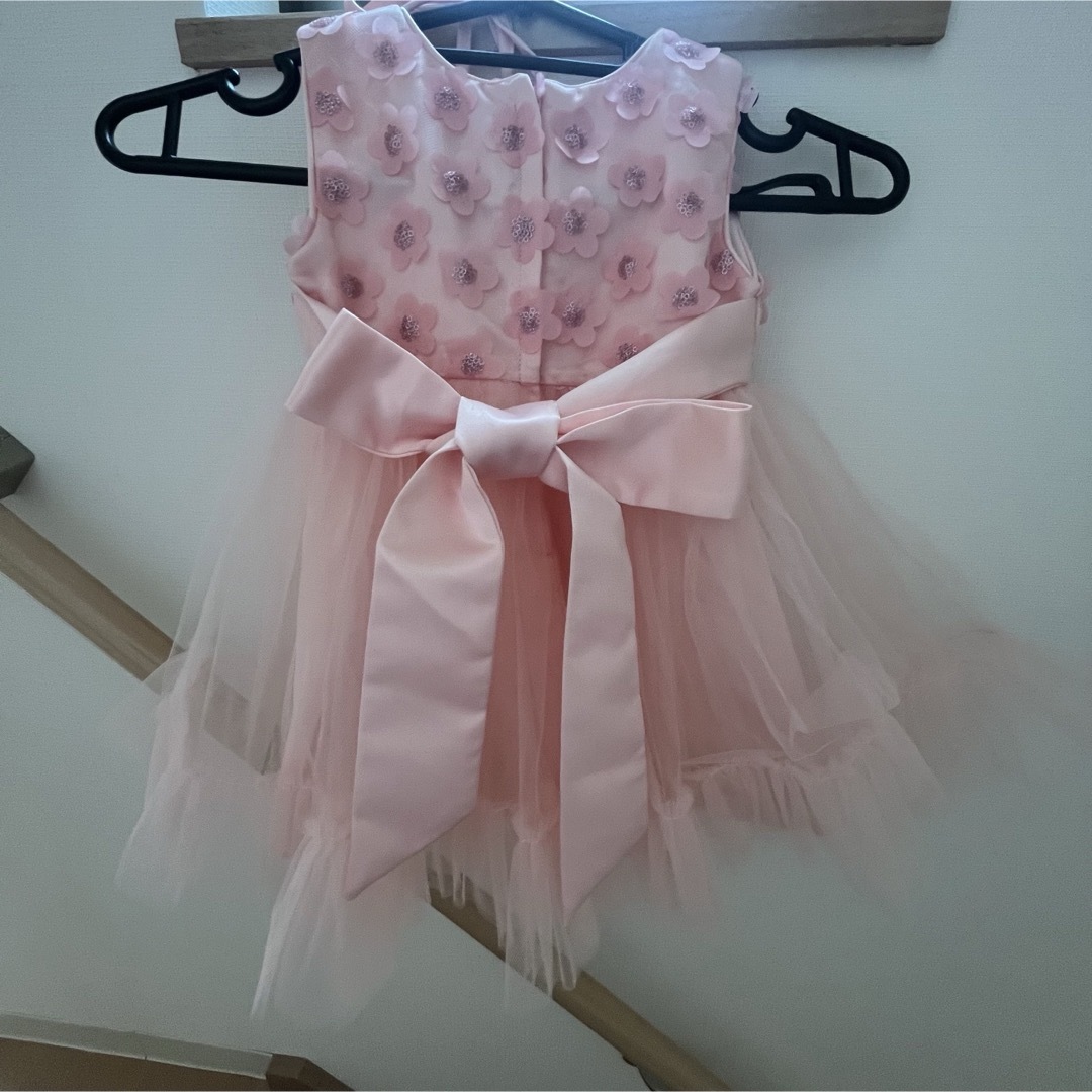 ベビードレス　ピンク　お花 キッズ/ベビー/マタニティのベビー服(~85cm)(セレモニードレス/スーツ)の商品写真