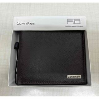 カルバンクライン(Calvin Klein)の【新品未使用】カルバンクライン 2折小銭入付財布79215BROWNレザー 箱入(折り財布)