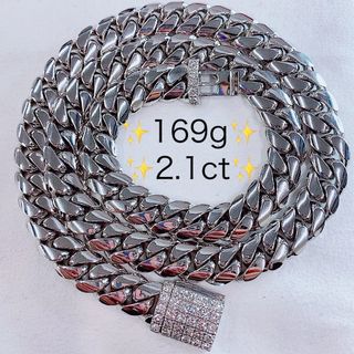 169g★50cm✨2ctダイヤモンドK14WG喜平チェーンネックレス14金(ネックレス)