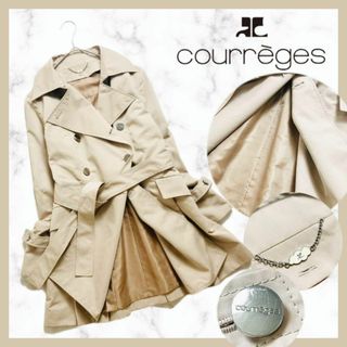 クレージュ(Courreges)の【美品】クレージュ　コート　古着　ベージュ　4　美シルエット　フリル ガーリー(トレンチコート)