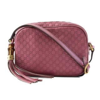 グッチ(Gucci)のグッチ GUCCI 斜め掛けショルダーバッグ グッチシマ レザー メタリックピンク レディース 309538 送料無料【中古】 a0296(ショルダーバッグ)