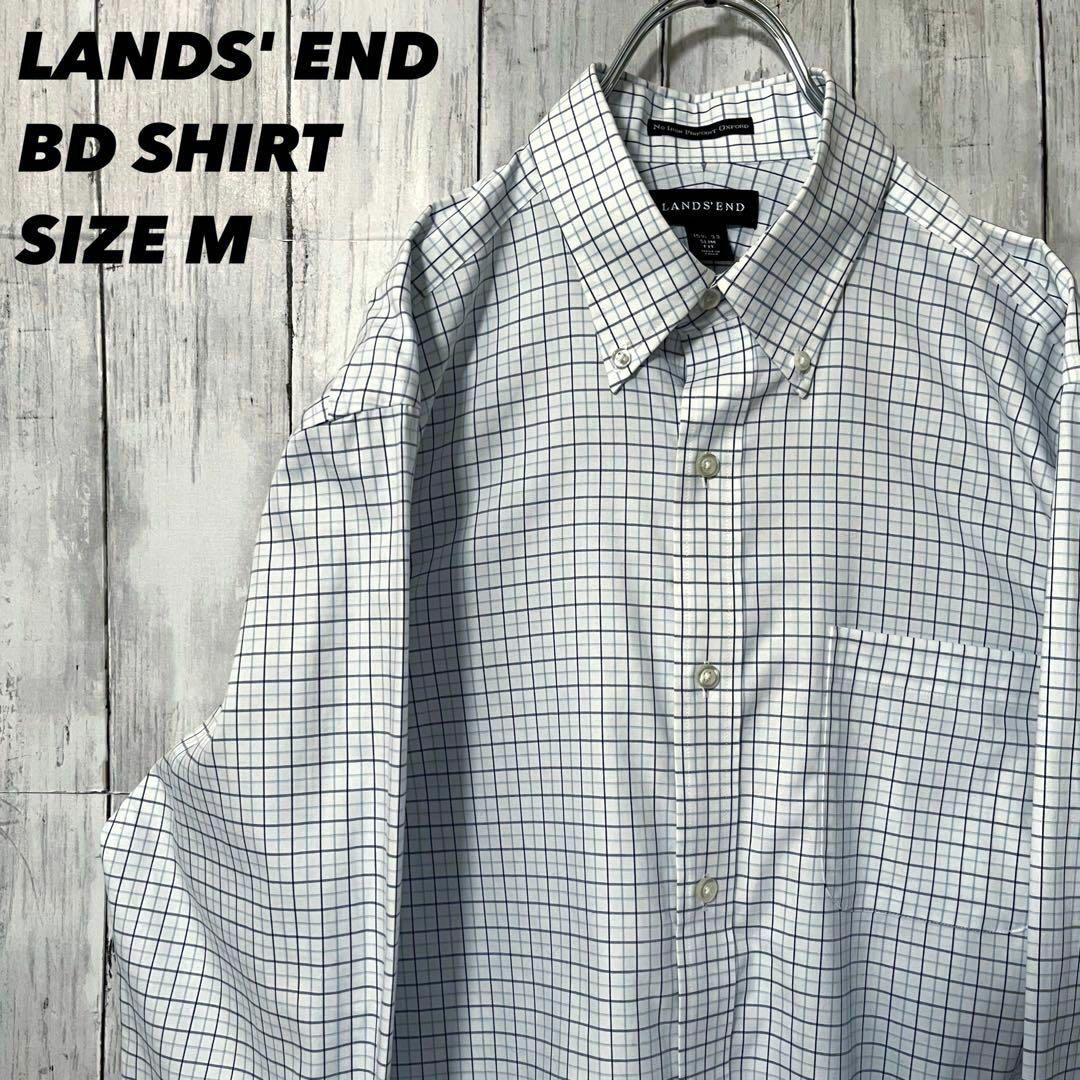 LANDS’END(ランズエンド)のUS古着　LANDS'END ランズエンド　ブロードチェック柄BDシャツM相当 メンズのトップス(シャツ)の商品写真