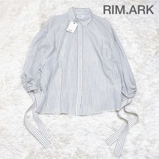 リムアーク(RIM.ARK)のRIM.ARK タグ付き 定価1.4万 リボン ブラウス シアー 透け感(シャツ/ブラウス(長袖/七分))